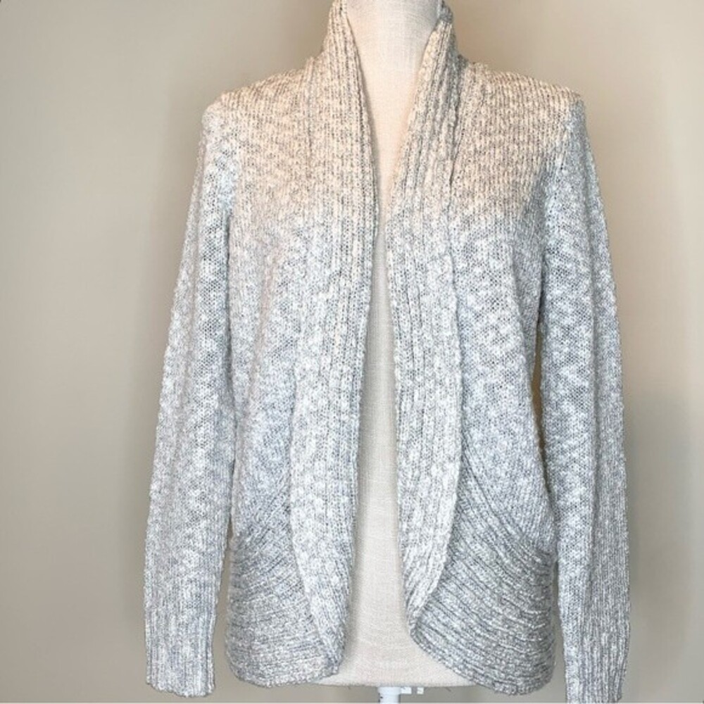 Chico’s Laurel Lurex Metallic Woven Open Front Cardigan Holiday 1/Medium 8